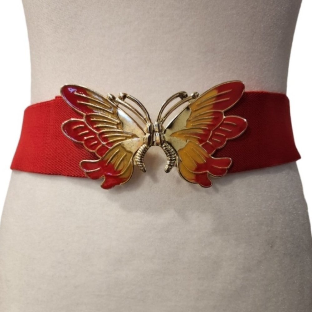Red Butterfly Belt with Elastic Band.